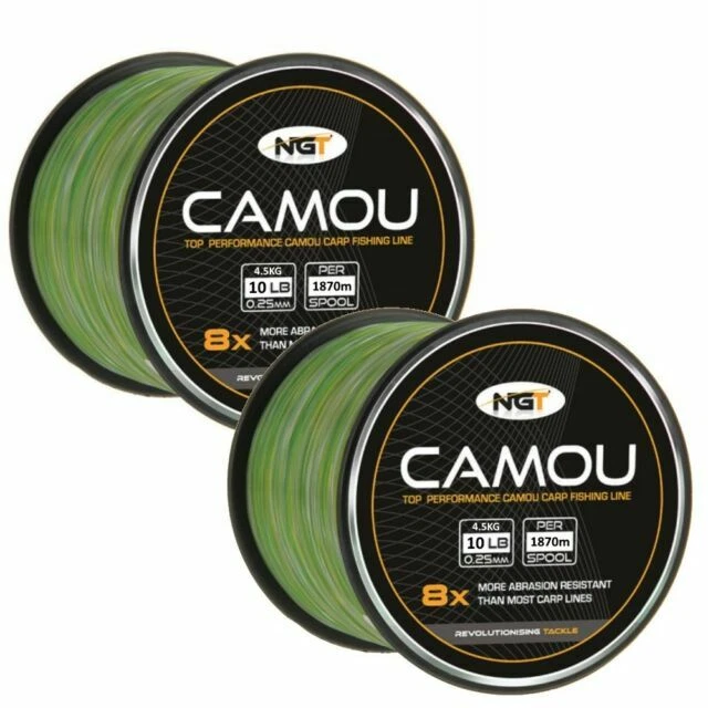 NGT Vlasec Camou Fishing Line Priemer, 10lb/1870m - Green