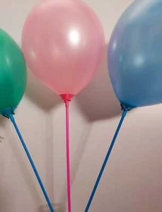 Balloon Sticks & Cups Pink Blue Plastic High Quality - Picture 1 of 4