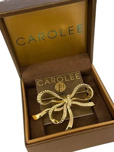 CAROLEE Large Rhinestone Ribbon Bow Brooch Pin Limited Edition Original Box - Picture 1 of 7