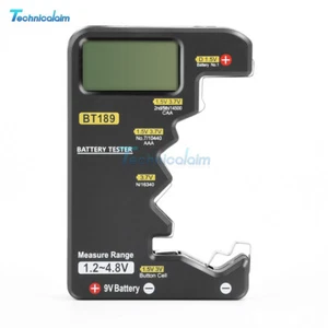Digital Battery Tester Checker Electricity Indicator Universal AA AAA 9V Button - Afbeelding 1 van 15