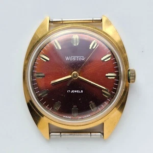 NOS Vostok Vintage Watch made in USSR SOVIET 2409 17 jewels red - best dial - Picture 1 of 8