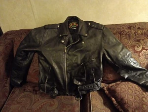 Chaqueta de montar de motociclista Putnam de cuero dorada - Imagen 1 de 6