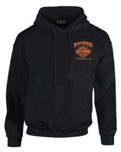 Harley-Davidson Custom Freedom Fleece Fleece Hoodie para hombres - Negro sólido - Imagen 1 de 2