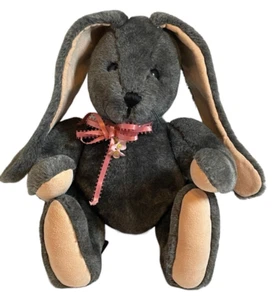 Vintage Collector Bear Clancy Enterprises Bunny Rabbit Grey Tan Plush 1985 12 in - Picture 1 of 18