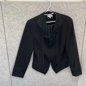 Grace Hill Jacket Womens Size 12 Black Embroidered - Picture 1 of 11
