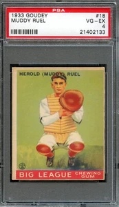 BB - 1933 Goudey - #18 - Muddy Ruel - PSA 4 - VG-EX - Picture 1 of 2