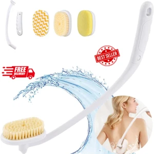 20” Long Handle Shower Brush for Body, Back Scrubber for Shower with 3 Pcs Brush - Picture 1 of 7