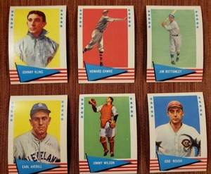 1961 FLEER HIGH GRADE BASEBALL CARDS EDD ROUSH AVERILL BOTTOMLEY HOF KLING EHMKE