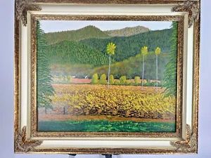 Dipinto ad olio firmato paesaggio vigneto - Alexander Valley Wine Country Plein Air - Foto 1 di 22