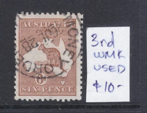 KANGAROO:  6d BROWN 3RD WMK  GOOD USED NICE MONEY ORDER CANCEL - Picture 1 of 1