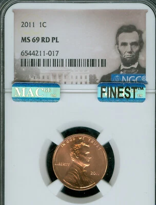2011 LINCOLN CENT NGC MS69 RD PL MAC FINEST MAC SPOTLESS VERY RARE * - Image 1 of 2