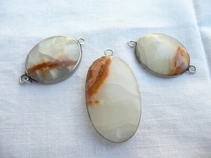 3 pendentifs ou pendants en métal et pierre dure - Imagen 1 de 7