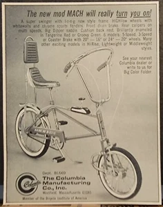 1969 Columbia Bicycle Bike Mod Mach Stick Shift High Low WHeels  Print Ad  - Picture 1 of 1