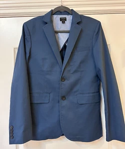 J Crew Crewcuts Thompson Cotton Blend Navy Blazer Jacket Boys Size 16 - Picture 1 of 5