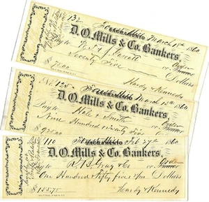 1 MEGA RARE GOLD RUSH HARDY KENNEDY DRAFT on D.O. MILLS FOREST HILL CALIFORNIA - Picture 1 of 1