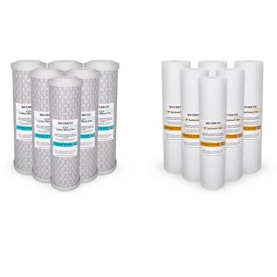 12 Pack Reverse Osmosis Replacement Filters 2.5"x10" Sediment & CTO Carbon Block - Image 1 of 4