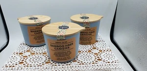 Set of 3 16 oz Core Kitchen Bamboo Fiber Food Storage Canisters - Picture 1 of 8
