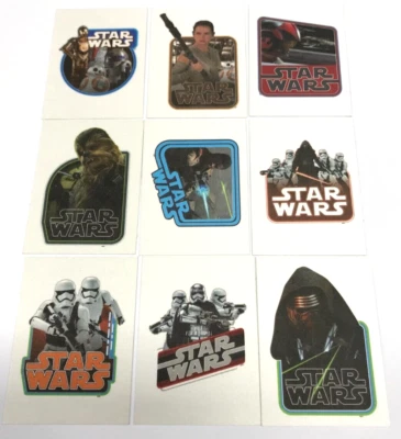 STAR WARS JOURNEY TO FORCE AWAKENS TRADING CARD 9-CLOTH STICKERS CHASE CARD SET - Image 1 of 3