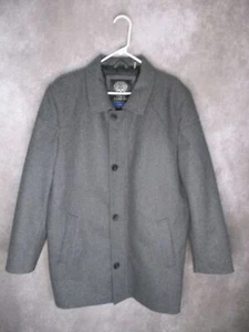 Vince Camuto Wool Peacoat Herren Large grau laminiert Shell Wind Regen Schutz - Bild 1 von 9