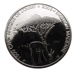 MALI 1500 CFA FRANCS - 1 AFRICA 2005 KM#17 GAZELLE UNDER TREE - ELEPHANT COIN - Picture 1 of 2