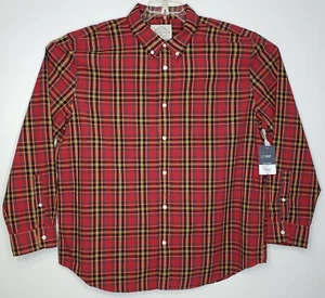 St. John's Bay Comfort Stretch Red Tartan Plaid Long Sleeve Shirt Men's XXL NWT - Picture 1 of 9