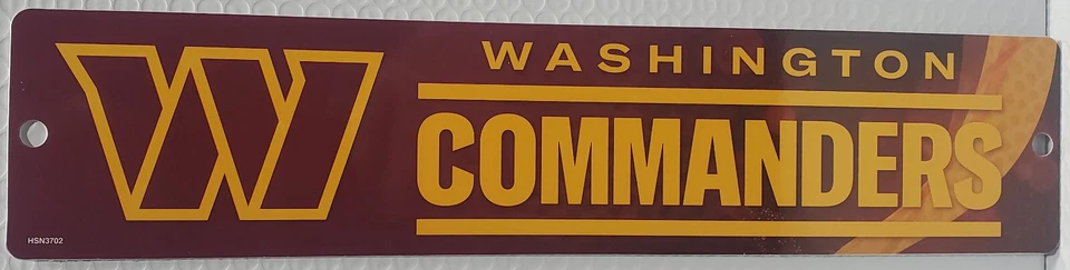 Letrero de calle de plástico de los Washington Commanders de 3,75" por 16" - NFL Foto 1 de 1
