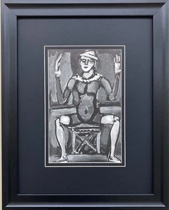 Georges Henri Rouault "Puppet" CUSTOM FRAMED Lithograph Rare Art - Picture 1 of 3