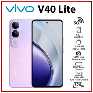 (New) VIVO V40 Lite 5G 12GB+256GB VIOLET Dual SIM Unlocked Android Mobile Phone - Picture 1 of 5