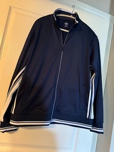 Athletic Works Men’s Track Jacket Blue Size Medium (38-40) Zipper Pockets - Picture 1 of 4