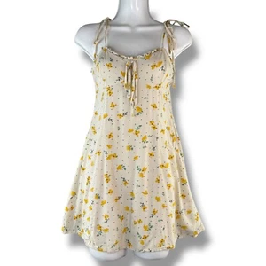 Kleid Forum Milk Maid gelb/elfenbein Blumen Minikleid Boho Feenkern Gr. S - Bild 1 von 6
