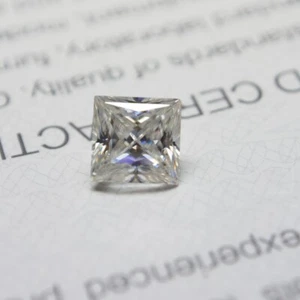 Excellent White D color Princess Cut VVS1 Moissanite Stone With GRA Certificate - Picture 1 of 10