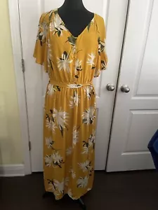 NWT Ava Viv Gold Floral Dress Multiple Sizes - Picture 1 of 6
