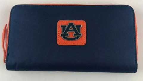 Sandol Auburn Tigers Timeless Nylon Wallet With Metal Logo Color Navy - NWT Cover