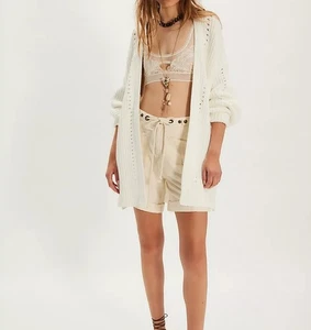FREE PEOPLE Nightingale Cardi Women's Size L In Ivory RET $108 - Picture 1 of 11