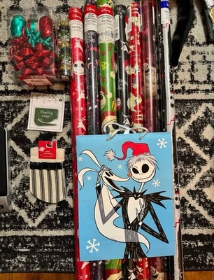 Disney Nightmare Before Christmas Wrapping Paper, Bows & More - Image 1 of 4