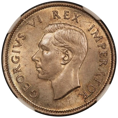 1943 South Africa 2 Shillings Silver Coin - NGC MS 63 - KM #29 - Image 1 of 4