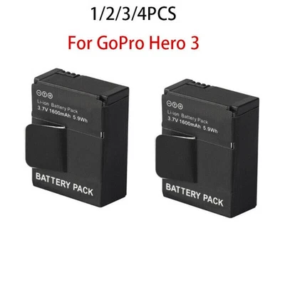 1/2/3/4PCS 1600mAh AHDBT-301 Battery AHDBT-201 Bateria for GoPro Hero 3 HD - Image 1 of 4