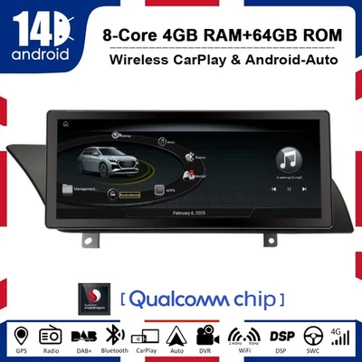 10.25"Qualcomm Android 14 Autoradio Carplay 64GB IPS DAB+Audi A4 B8 A5 S4 S5 RS4 - Imagen 1 de 4