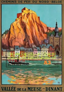 "Sncf" Northern Belgium - Meuse Valley Dinan Belgium - A3 Laminated Poster - Picture 1 of 24