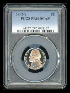 S Jefferson 1992 níquel graduación profesional PR69 DCAM - Imagen 1 de 2