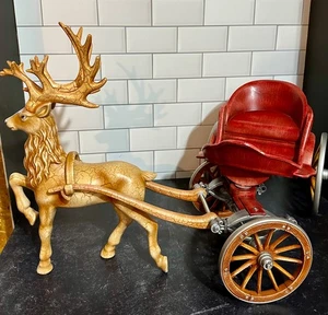 Seltene Abt. 56 große Rentier gezogene Weihnachtskutsche Abt. 56 EUC - Bild 1 von 16