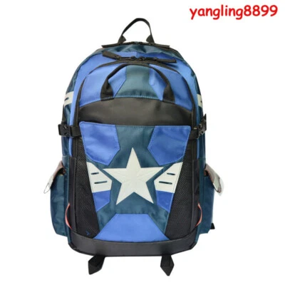 Marvel Captain America Backpack SchoolBag Waterproof w/ Luminous Strip Kids Gift - Image 1 of 4