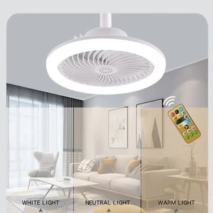 Ceiling Fan Lights Chandelier Low Profile Silent Ceiling Fan w/ Remote Control - Picture 1 of 11