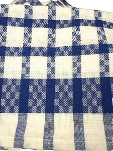 Blue Checked 100% Cotton Vintage Kitchen Towels 16” x 25” NIB, Set Of 15! - Picture 1 of 10
