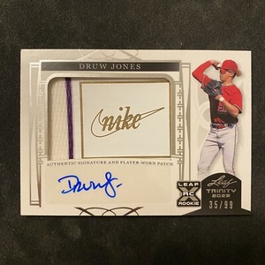 2022 Leaf Trinity Drew Jones Auto Relic Rookie /99 Card - NIKE Swoosh - DBacks