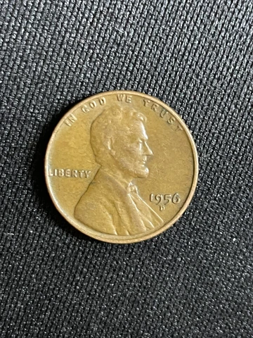 1956 D Wheat Penny Lincoln 1 Cent Coin Error Crooked Letters, Numbers & Doubling Cover