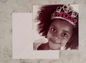 Color Blind Cards Black White Pink Princess Girls Greeting Card For Any Occasion - Picture 1 of 3