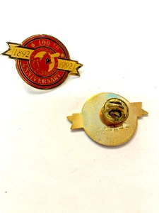 Set of 2 St Louis Cardinals Baseball 100th Anniversary 1892-1992 Lapel Pins - Picture 1 of 1