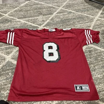 复古旧金山 49 人队 Steve Young #8 青少年入门尺寸 L/XL 二手 — 第 1/4 张图片