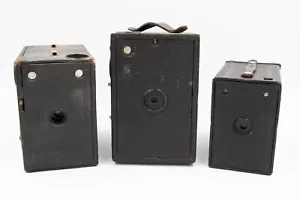 Lote de 3 cámaras de caja antiguas, Kodak Premo, Premo Jr, Seneca Scout, para exhibición - Imagen 1 de 7